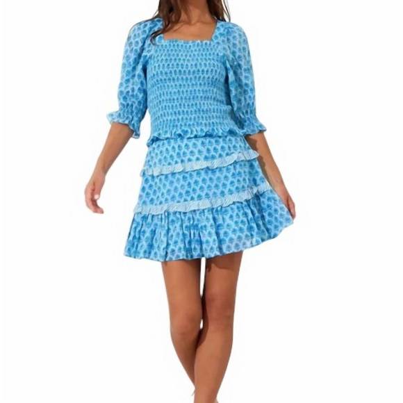 NEW OLIPHANT flirty skirt in fern blue - Picture 1 of 2